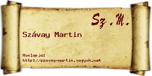 Szávay Martin névjegykártya